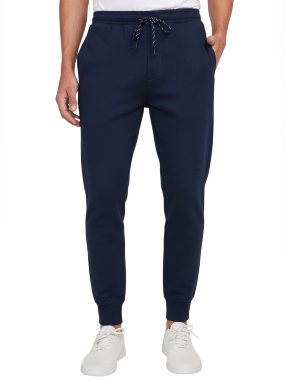Kirkland Signature Men’s Active Jogger Pants Navy Blue Size Large Zip Pocket